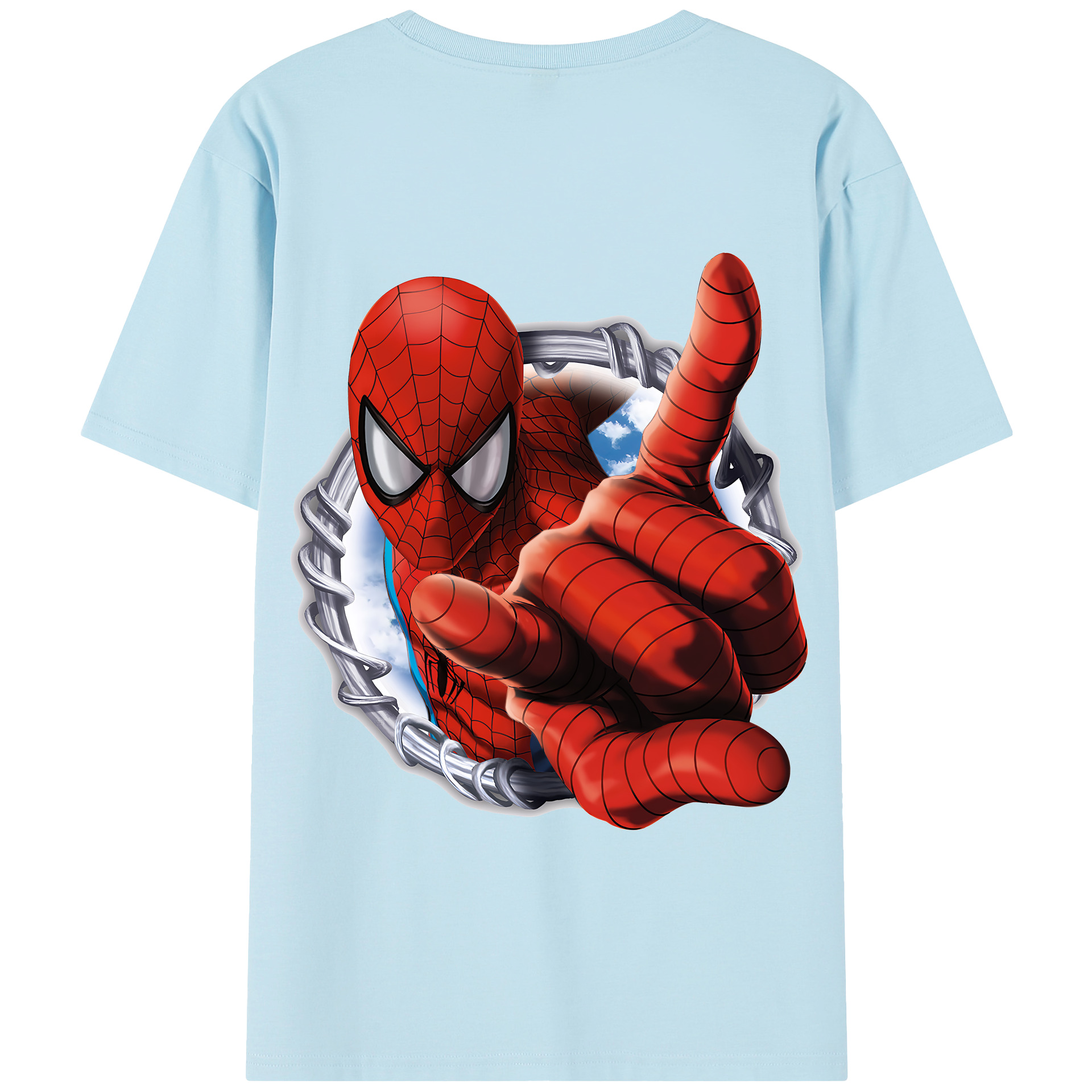 （画像用） Spider Man スパイダーマン 綿100％半袖Tシャツ（背面プリント）